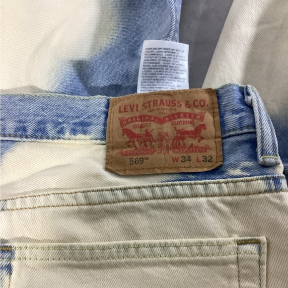 LEVI'S 569 LOOSE STRAIGHT ACID WASH DENIM JEANS  bohemian 34/32 - Picture 4 of 5